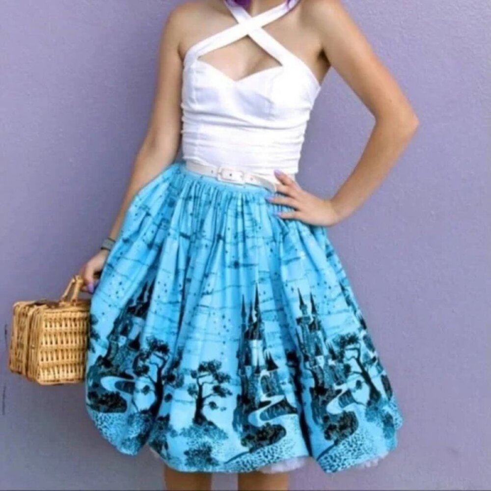Pinup Girl Clothing Blue Castle Bella Skirt